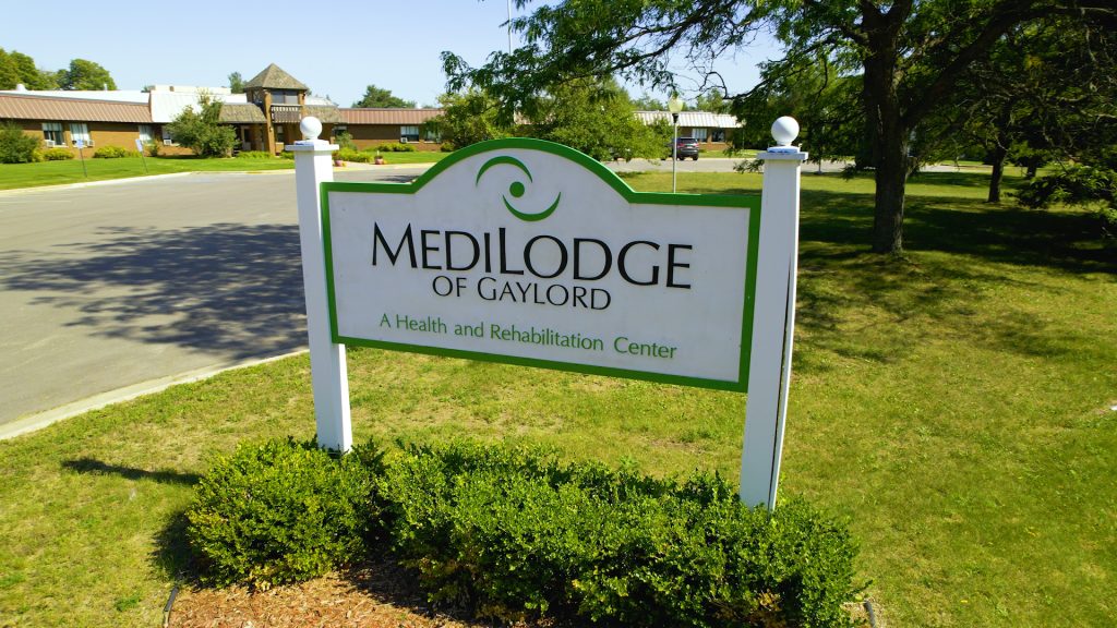 Medilodge of Gaylord Sign in front of the building.